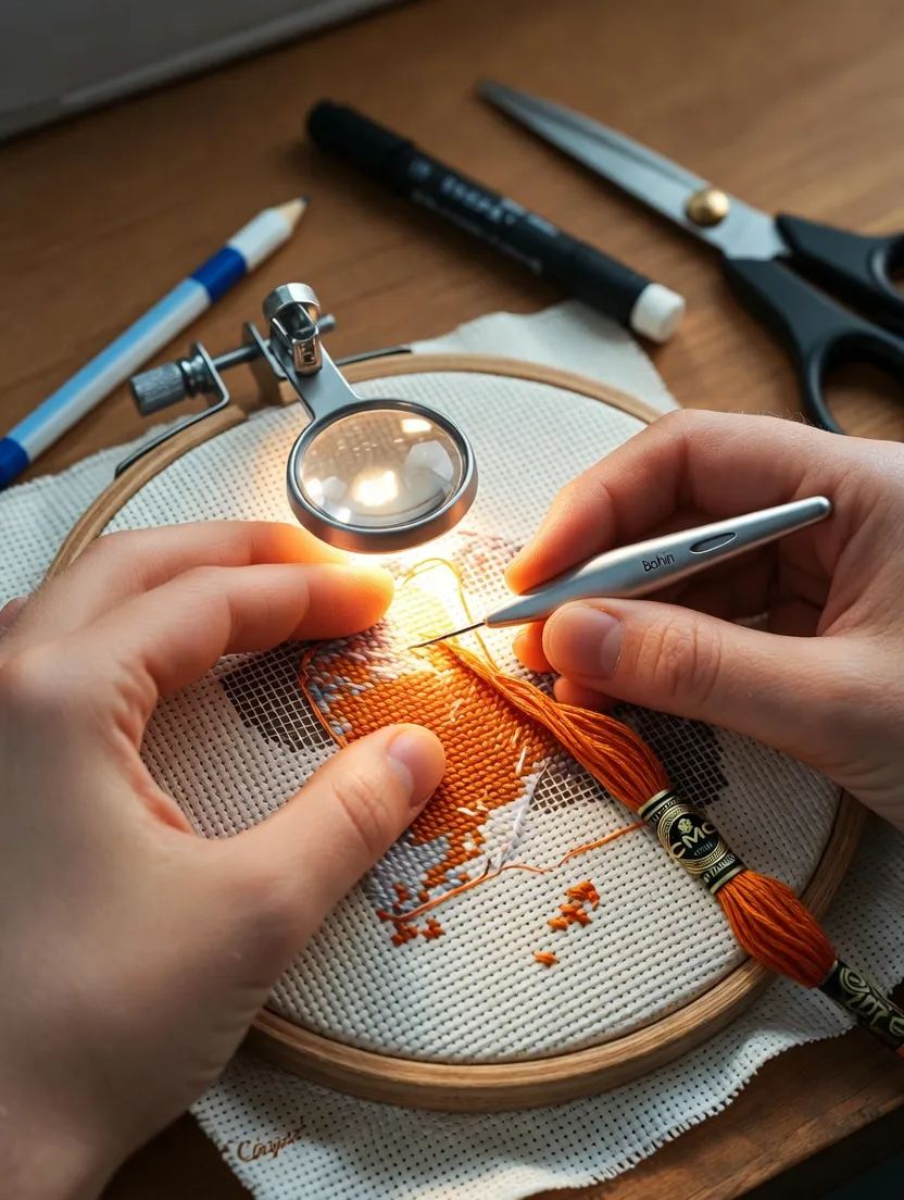 Comment broder avec les mains libres