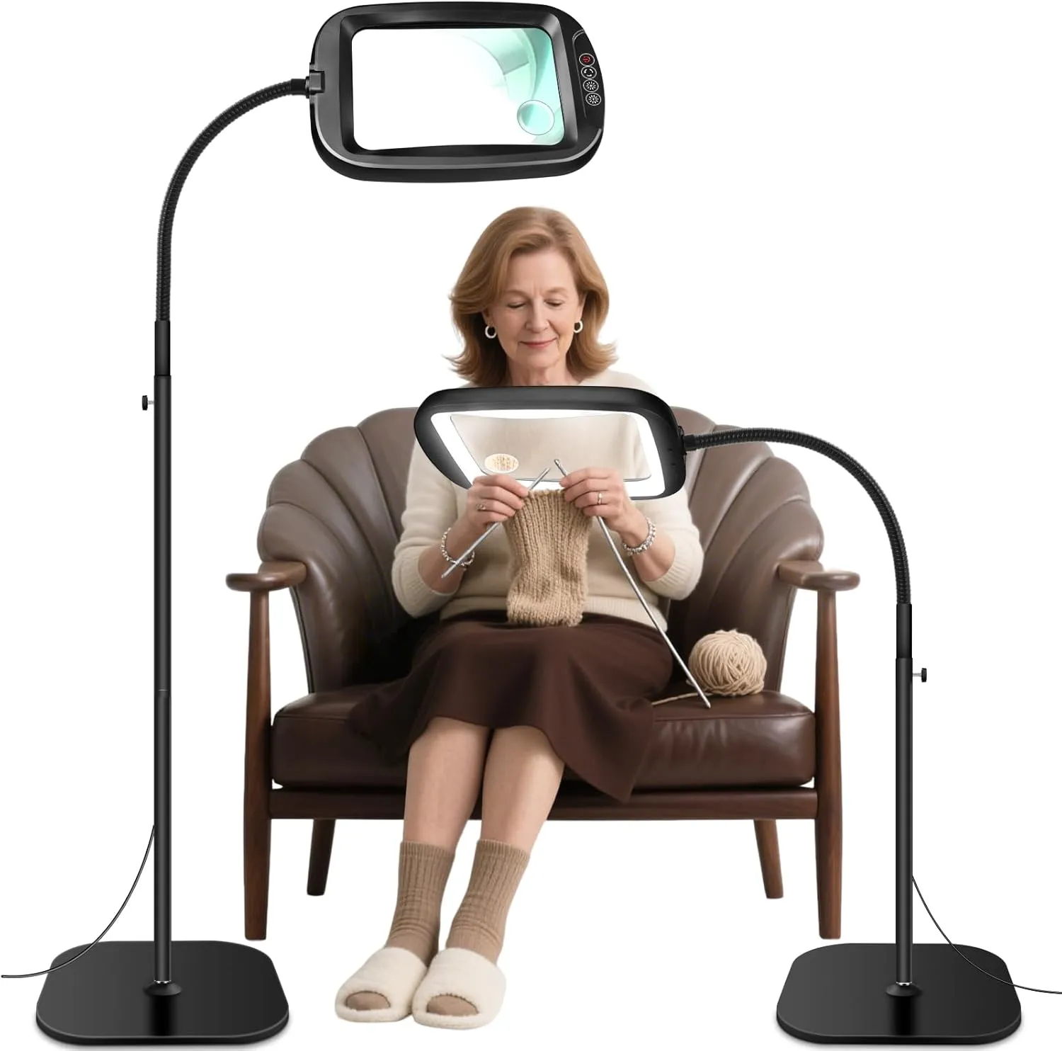 Lampe Loupe sur pied 10X 60 LED (5 températures & 4 luminosités)